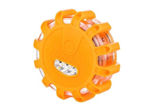 Elakadást jelző biztonsági narancssárga villogó LED lámpa, mágneses | Carmotion