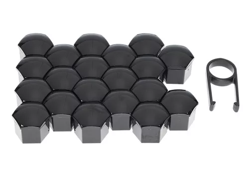 Kerékanya kupak - kerékcsavar kupak fekete 21 mm-es csavarvédők 20+1db – Carmotion 
