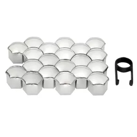  Kerékanya kupak - kerékcsavar kupak grafit króm hatás 21 mm-es csavarvédők 20+1 db – Carmotion 