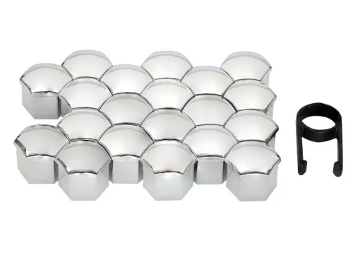 Kerékanya kupak - kerékcsavar kupak grafit króm hatás 21 mm-es csavarvédők 20+1 db – Carmotion 