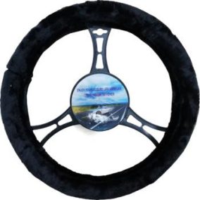 Kormányvédő fekete szőrös | 37-39 cm