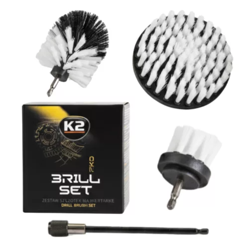 K2 Brill SET Pro – Kárpit tisztító kefe készlet, fúróba fogható (4db)