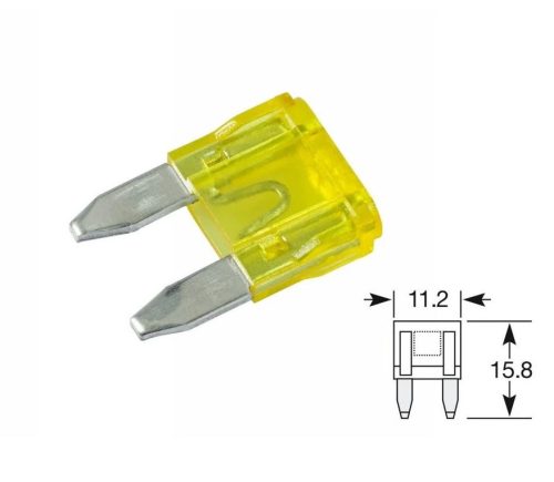Biztosíték mini 20A (sárga)