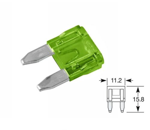 Biztosíték mini 30A (zöld)