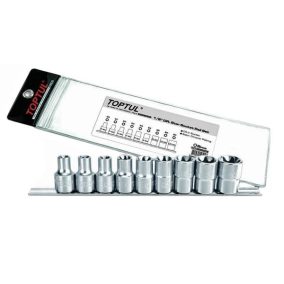 Dugókulcs fej készlet 1/2" 9db E-Torx rövid Toptul