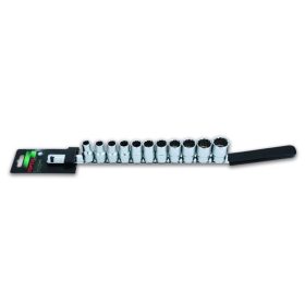Dugókulcs fej készlet 1/2" 11db 12szög rövid Toptul