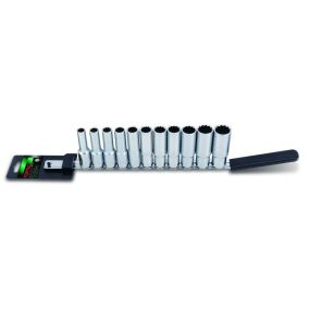 Dugókulcs fej készlet 1/2" 11db 12szög hosszú Toptul