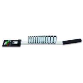   Dugókulcs fej készlet | 1/4" 13 db hatszög hosszú | Toptul