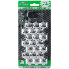   Kerékanya kupak - kerékcsavar kupak krómozott 21 mm 21 db (J-Tec)