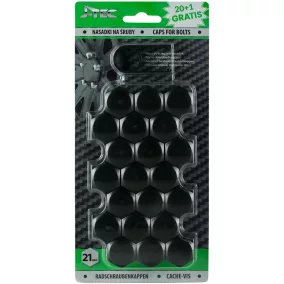   Kerékanya kupak - kerékcsavar kupak fekete 21 mm 21 db (J-Tec)