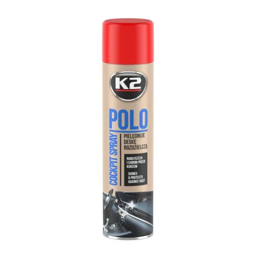K2 POLO COCKPIT – Műszerfalápoló spray – eper illat, fényes hatás 600 ml