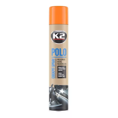 K2 POLO COCKPIT – Műszerfalápoló spray – barack illat, fényes hatás 750 ml