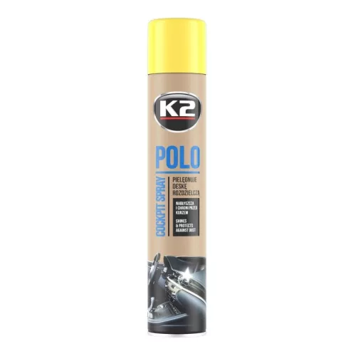 K2 POLO COCKPIT – Műszerfalápoló spray – citrom illat, fényes hatás 750 ml