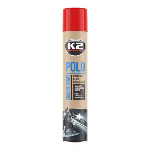 K2 POLO COCKPIT – Műszerfalápoló spray – eper illat, fényes hatás 750 ml