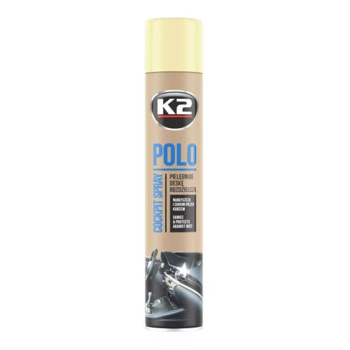 K2 POLO COCKPIT – Műszerfalápoló spray – vanilla illat, fényes hatás 750 ml