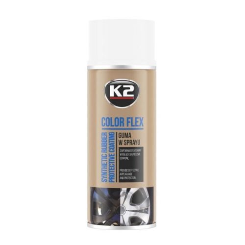 K2 | COLOR FLEX CARBON Gumi festék spray fehér | 400 ML