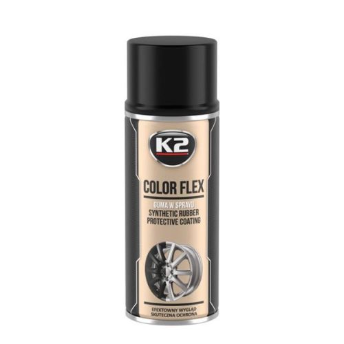 K2 | COLOR FLEX CARBON Gumi festék spray fényes fekete | 400 ML