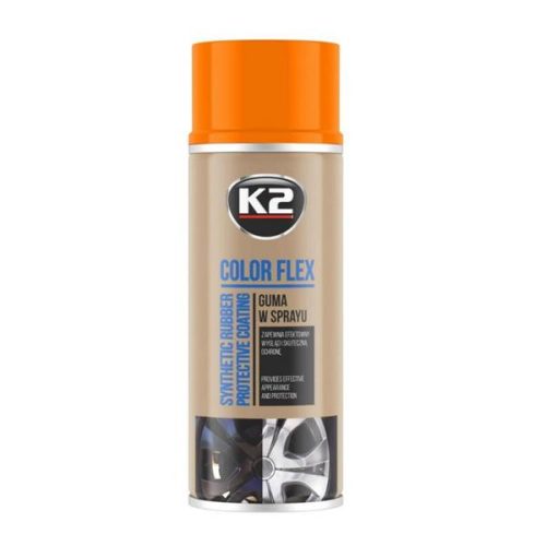 K2 | COLOR FLEX CARBON Gumi festék spray narancs | 400 ML
