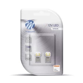 LED IZZÓ W5W 4-SMD 3528 (2db) fehér – M-TECH