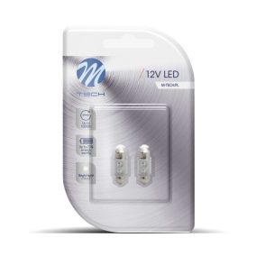 LED Izzó C5W 31 mm 2X3 mm FLUX fehér (2db) – M-TECH