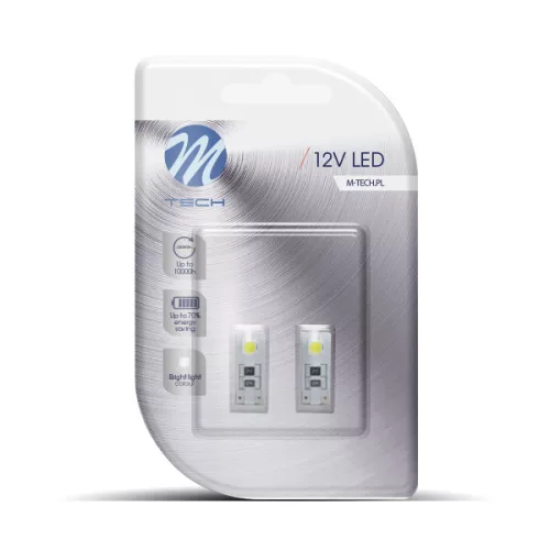 LED Izzó W5W 2-SMD 5050 CANBUS (2db) fehér – M-TECH