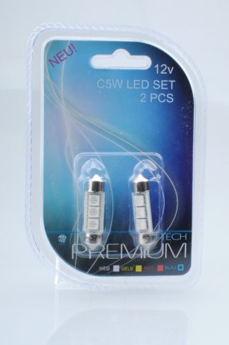 LED Izzó C5W 36 mm 6-SMD 5050 CANBUS | 2db kék | M-TECH