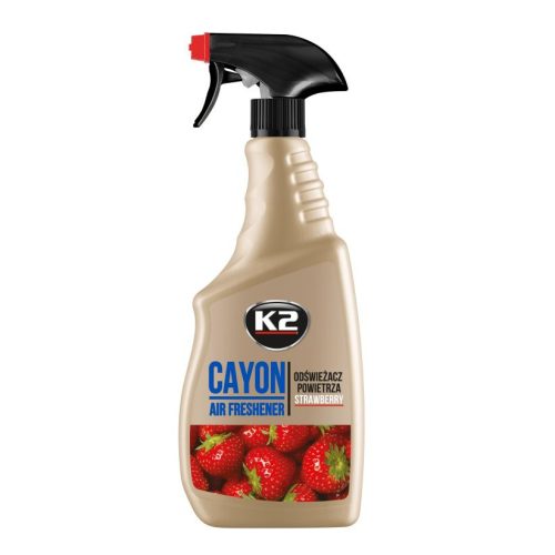 K2 CAYON Deocar – pumpás légfrissítő – Eper illatú autóillatosító 700 ml
