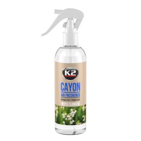   K2 CAYON Deocar – pumpás légfrissítő – Fehér virágok illatú autóillatosító 250 ml