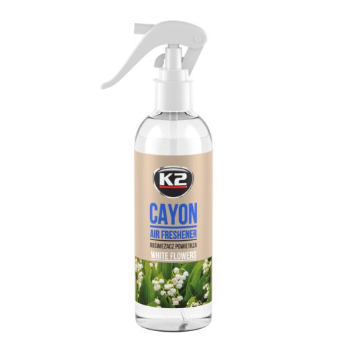 K2 CAYON Deocar – pumpás légfrissítő – Fehér virágok illatú autóillatosító 250 ml
