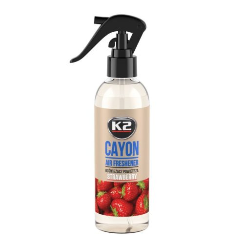 K2 CAYON Deocar – pumpás légfrissítő – Eper illatú autóillatosító 250 ml