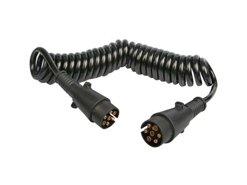 Spirális összekötő kábel 2 x 7-pin, 7 x 1 mm, PVC csatlakozók, MULTIPA