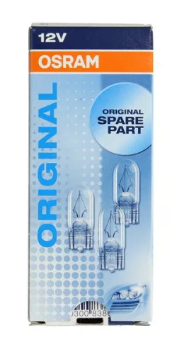 Izzó 12V W3W (10db)  – W2,1x9,5d talp (T10) – OSRAM