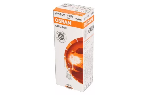 Izzó 12V W16W (10db) – W2,1x9,5d talp (T15) – OSRAM