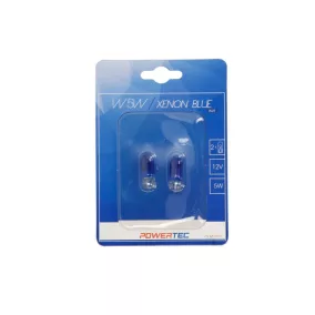 Izzó 12V W5W Powertec Xenon kék (2db) – M-TECH