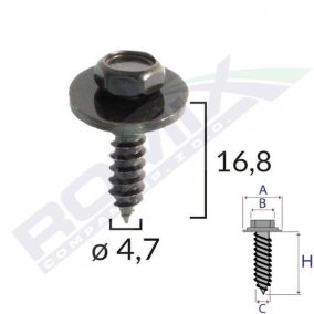 Lemezcsavar 4,8x19 Fekete Romix