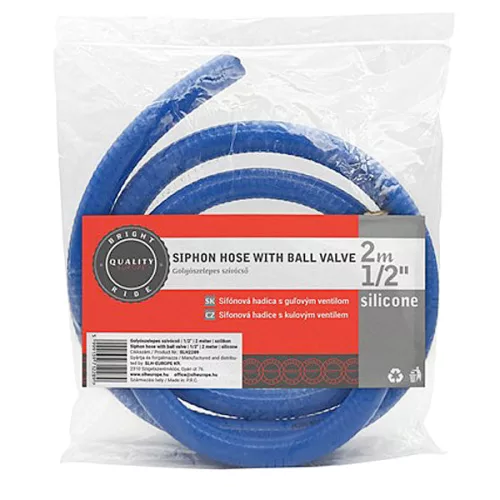 Szívócső golyós szeleppel, szilikon 1/2" – 2 m