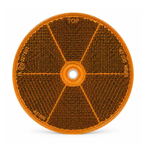 Kerek csavarozható fényvisszaverő prizma, borostyánsárga, 84 mm – Bright Ride