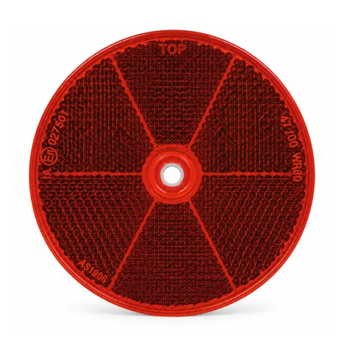 Kerek csavarozható fényvisszaverő prizma, piros, 84 mm – Bright Ride