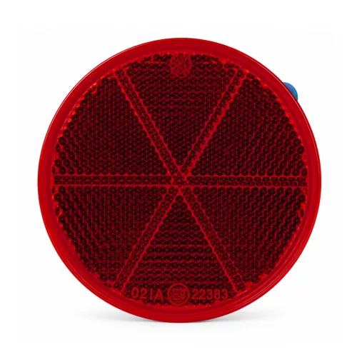 Kerek öntapadós fényvisszaverő prizma, piros, 80 mm – Bright Ride