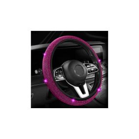 Kormányvédő rózsaszín strasszköves, rugalmas - 38 cm