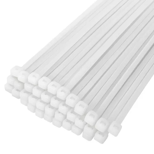 Kábelkötegelő 4,8 × 200 mm, fehér, 100 db – Bright Ride