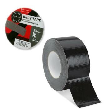 Ragasztószalag szöveterősítéssel fekete – DUCT TAPE – 50mm/50m