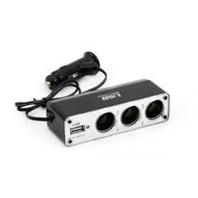 Szivargyújtó elosztó 3 részes + USB