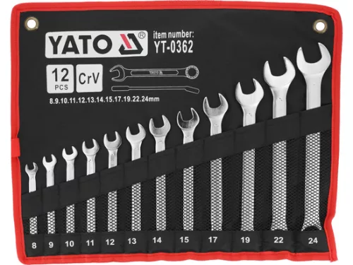 YATO Csillag-villáskulcs készlet 12 részes 8–24 mm CrV (YT-0362)