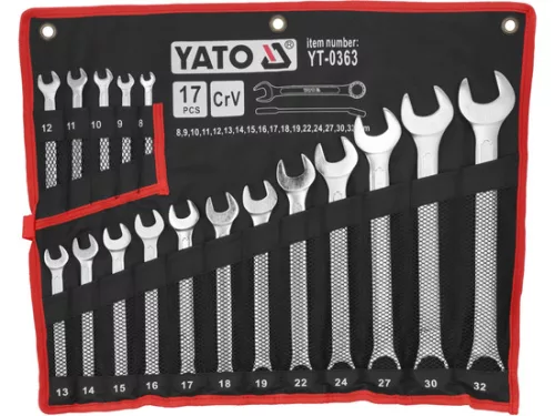 YATO Csillag-villáskulcs készlet 17 részes 8–32 mm CrV (YT-0363)