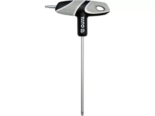 YATO T27 biztonsági Torx T-markolatú csavarhúzó kulcs (TR) – S2 acél, 140 mm (YT-05607)
