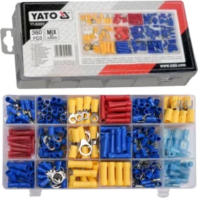 YATO Elektromos csatlakozókészlet, 360 db – YT-06890