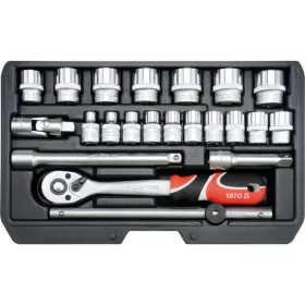   YATO 22 Részes Dugókulcs Készlet 3/8 CrV – AS-Drive Racsnival - YT-38561