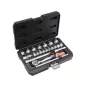   YATO 22 Részes Dugókulcs Készlet 3/8 CrV – AS-Drive Racsnival - YT-38561