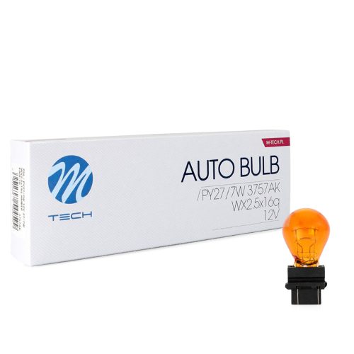 Izzó 12V PY27/7W Sárga duplaszálas USA WX2,5x16q (10db) – M-TECH